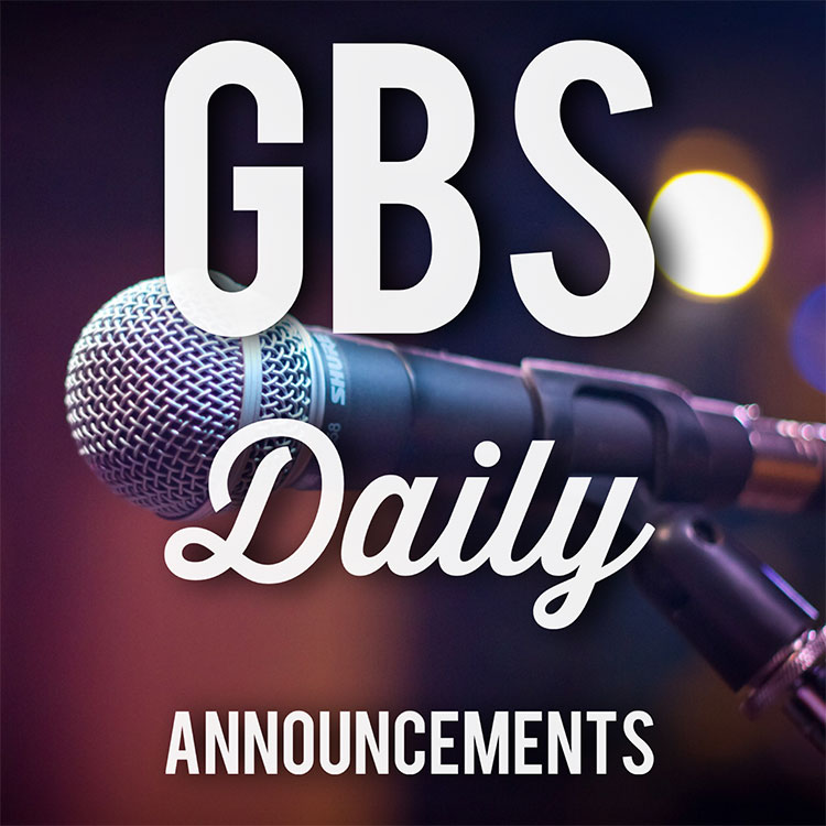 Featured image of article: GBS Announcements